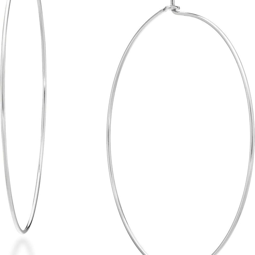 Sterling Silver Or 18k Gold Plated Hoop Earrings For Women Made In Italy